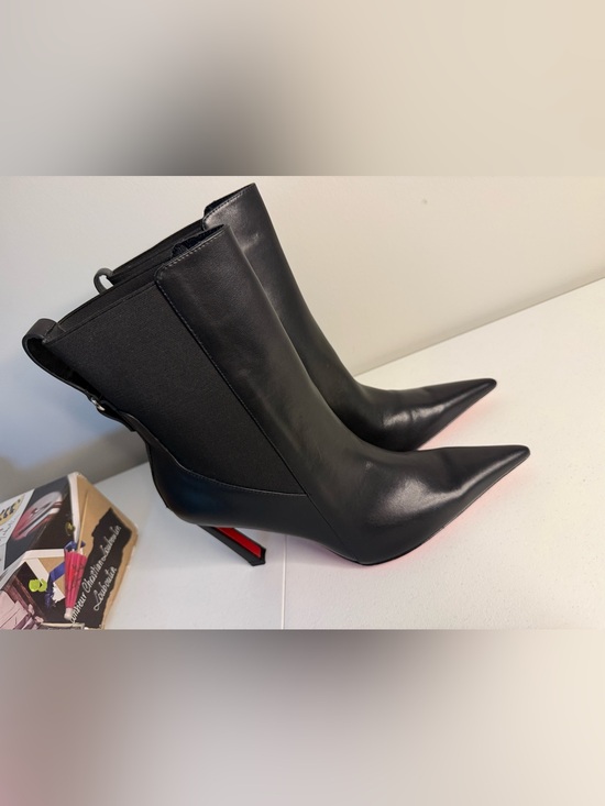 Christian Louboutin Shoes - Christian Louboutin Black Pointed Leather Ankle Boots